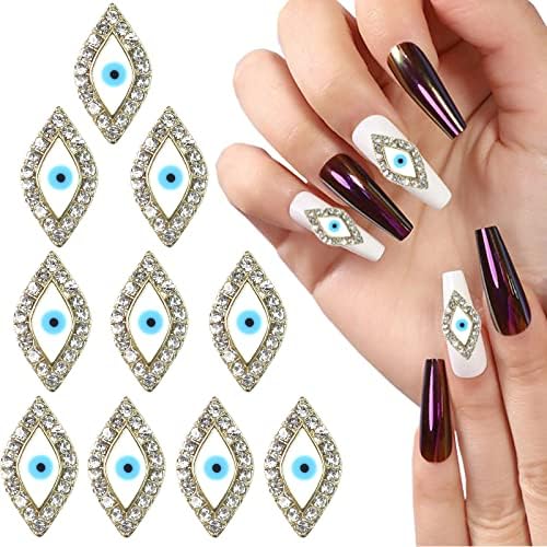 LIFOOST 10kom sjajni čari za nokte za oči 3D nail Art Rhinestones Legura dijamantski kristalni dragulji kamenje