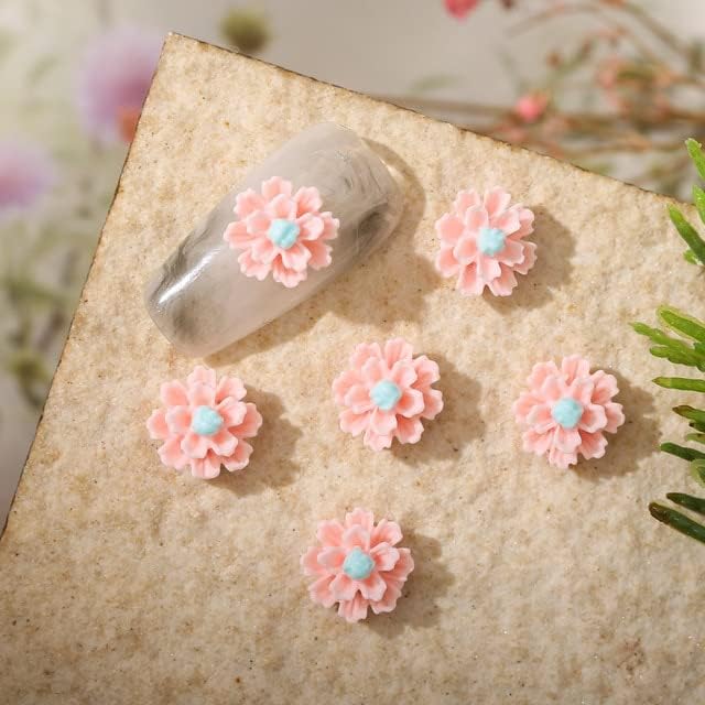 50kom Candy Lotus Camellia ukrasi za nokte Art 10mm 3D DIY prozirni dijelovi flatback Rhinestones manikura -