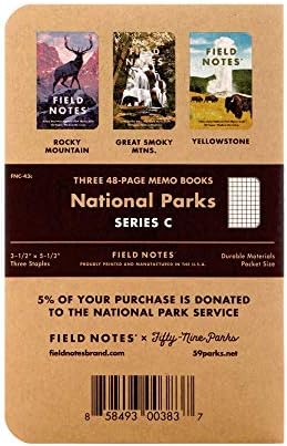 Napomene na terenu: serija nacionalnih parkova-knjiga Memoranduma od grafičkog papira 3-pakovanje-3,5