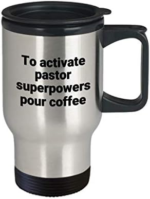 Pastor putna krigla - smiješna sarkastična novost od nehrđajućeg čelika SuperPower ideja za poklon za
