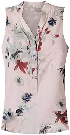 Plus size Camisole BRA Ženska ležerna cvjetna ispis bluza Labava rukavica bez rukava s majicom prsluka