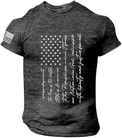 Miashui Slim Fit majice za muškarce muški Dan nezavisnosti Print zastava za proljeće / ljeto sportovi