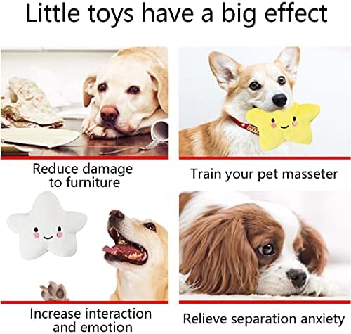Ifoyo Punjena igračka za pse, 4 paketa pseće Škripave plišane igračke slatke male pseće igračke za štene zvijezde oblak škripav pas igračke za žvakanje štenaca za štence mali srednji Psi Pet，svjetlo