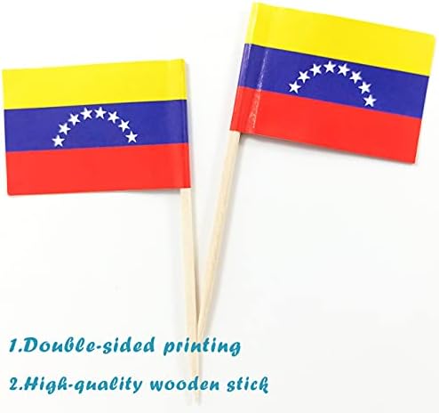 JBCD Venezuela Zastava za zube za zube Venezuelanski mini Cupcake Topper Flags