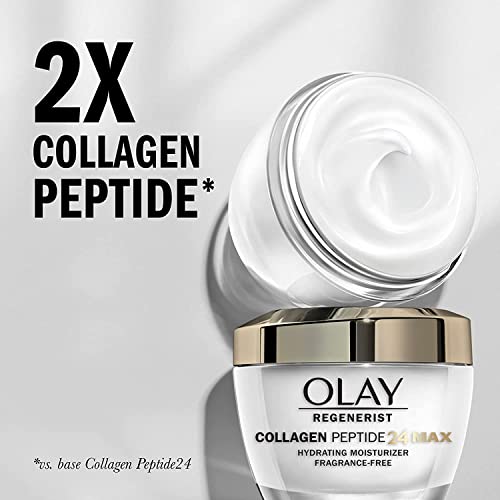 Olay Regenerist Collagen Peptide 24 MAX hidratantna hidratantna krema za lice i Retinol 24 MAX noćna krema za lice, bez mirisa + 2 putne veličine hidratantne kreme za lice