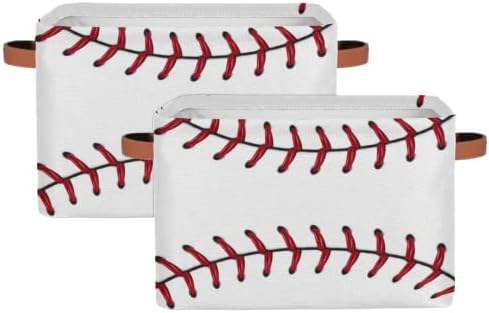 Košarica za skladištenje, Base Baseball Stitches Sport Velika kutija za skladištenje s ručkom izdržljivo