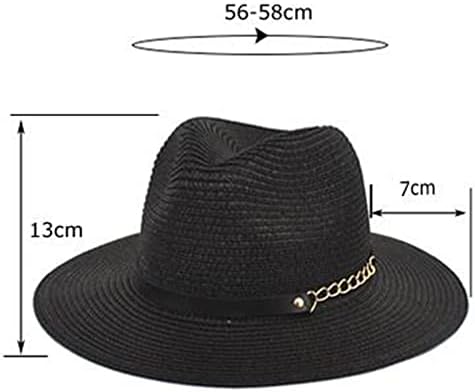 Akrilni lanac slama ravna gornja šešir casual retro sunčani šešir putni odmor od slame kašike kašike sa žicama