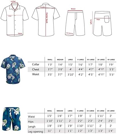 Iz godine u godinu havajske košulje i kratke hlače kompleti za muškarce Regular Fit Casual Hawaiian Shirts kompleti sa brzim sušenjem efekta