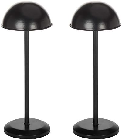 MyGift Crni metalni Samostojeći držač perike i stalak za šešire sa kupolastim oblikom i podesivom visinom, Set od 2 komada