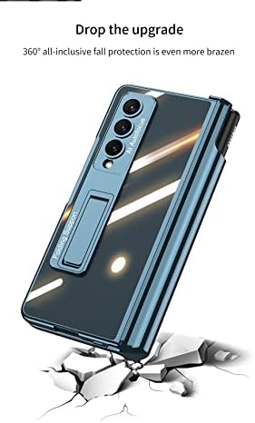 BAILI Galaxy Z Fold4 slučaj sa S Pen Slot & Anti-peep zaštitni Film, ugrađeni postolje i magnetna šarka jasno