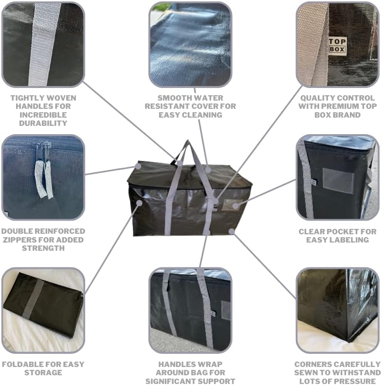Top Box Extra Velike velike teške torbe za teške uvjete W / Ojačane ručke i zatvarači, ruksaci, kretanje i skladištenje Totes