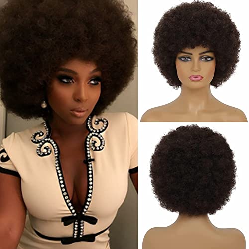 Amnenl kratka Afro Kinky kovrčava kosa vino crvene perike za crne žene meke pahuljaste prirodne sintetičke pune perike za kosplay kostim svakodnevna upotreba