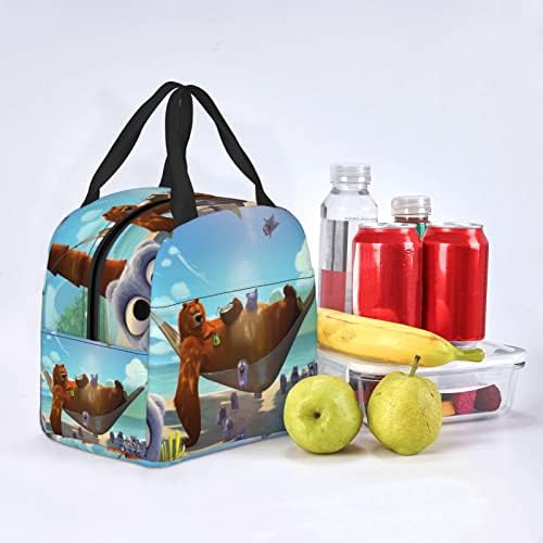 ORPJXIO torba za ručak Grizzy i Anime Lemmings kutija za ručak za višekratnu upotrebu prenosiva izolovana torba
