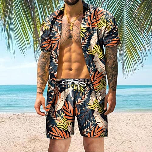 Muški ljetni odijelo 2 komada Muška ljetna modna slobodno vrijeme Havaji Seaside Holiday Beach Digital HomeComing odijela