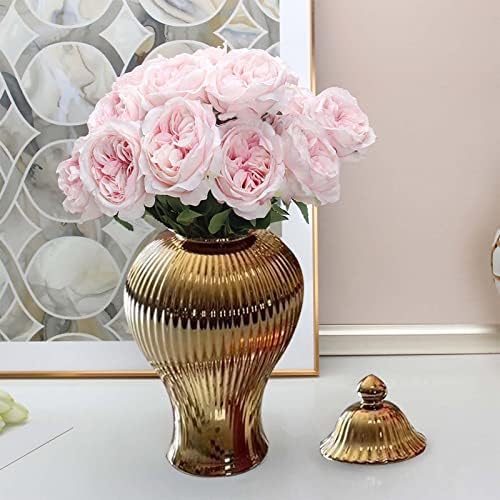 Rendonyme Moderna keramička cvijeća, ukrasna jar đumbir jar sa klipnim hramom JAR za središnje mjesto dnevnog boravka Vjenčanje, L