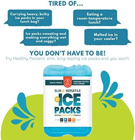 Ice Paketi za torbe za ručak - Original Cool Pack | Slim & amp; dugotrajni paket leda za višekratnu