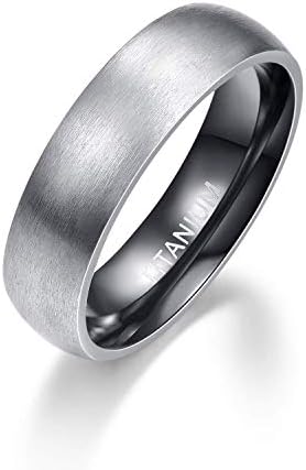 Empsoul muški prsten od crnog titanijuma 6mm Comfort Fit vjenčani prsten