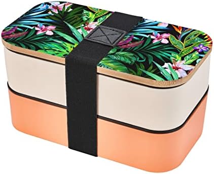 Šareni tropski list ručak Bento kutija s nadograđenim podesivim remen, kontejner za prehrambene prehrambene