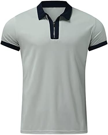 XXVR muške pike Polo majice-1/4 Zip kratki rukav -Meš majica -Golf košulja za muškarce; Okrenite košulju s kratkim rukavima majica kratkih rukava i kratkih rukava s kratkim rukavima