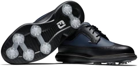 FootJoy muške tradicije-cipele za Golf sa vrhom krila, Crne / mornaričke, široke 13