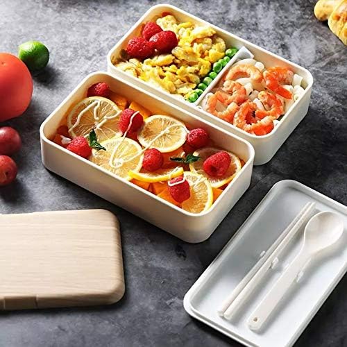 SJYDQ dvoslojna kutija za ručak od zrna drveta multifunkcionalna mikrovalna plastična kutija za ručak