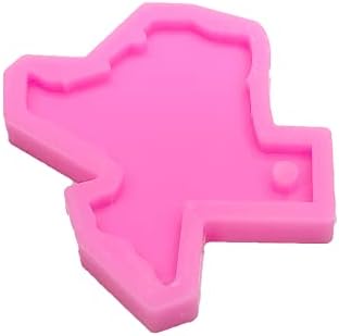 2kom sjajna sjajna zastava Texas State Map oblik silikonski kalupi za DIY Craft privjesak za ključeve