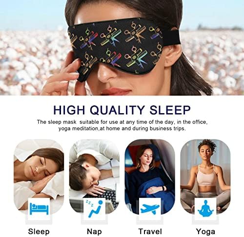 Unisex za spavanje maske za maske za škare-češljem-stilistička noć za spavanje Spavaća maska ​​Komforna