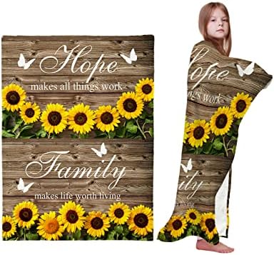 Baby pokrivač - 30 x 40 - retro farme suncokretornice cvjetni drveni zrno super mekane deke za dječake