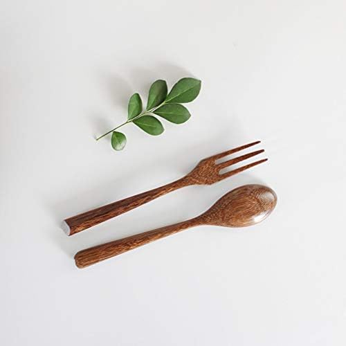 Hemoton putni Set pribora za jelo drveni pribor za jelo Set pribora za jelo 3kom putni pribor drvena viljuška žlica štapići za jelo za kuvanje mešanje jedenje japanskog Set posuđa