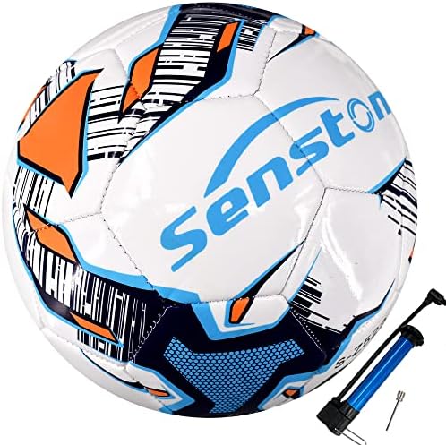 Senston Soccer Ball Official 5 sa pumpom-obruč za djecu, muškarce, žene unutarnje nogometnu kuglicu na otvorenom veličine 5