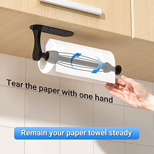 Swaiiee papirnati ručnik držač za ručnik za suzanje zida pod ormarom s vlažnim funkcijama, držač za nošenje od nehrđajućeg čelika za kolut ili vijak za kupatilo