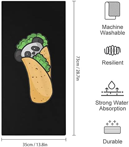 Panda Burrito Taco Slatki ručnici za pranje tijela za pranje karoserije mekane krpe s slatkim tiskanim za kupatilo Kuhinja Hotel Svakodnevna upotreba