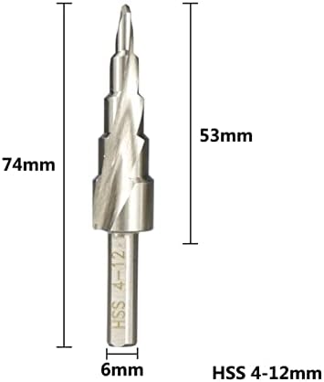 XMeifeitti Step bušilica konusna bušilica 4-12 4-20 4-32 mm rezač rupa Spiral Groove HSS Metalni