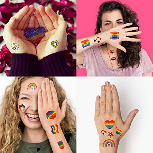20 listova Rainbow Gay Pride privremene vodootporne naljepnice duga / zastava/naljepnica za umjetnost srca za