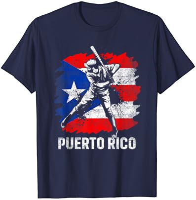 Portorikanski Bejzbol Igrač Portoriko Zastavu Bejzbol Navijača T-Shirt