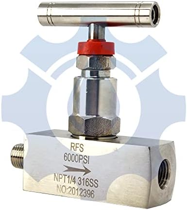 RFS Nerđajući čelik 316 ravni igličasti ventil, 1 muški X 1 ženski NPT priključak, do 6000 PSI, Industrijski hidraulični