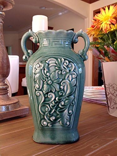 Fine keramički porculan zeleni drevni starini cvjetni ukrašen azijski vodni kontejner