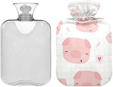 Flaše za toplu vodu sa poklopcem Pink Chubby Pig vreća za toplu vodu za ublažavanje bolova, trudnice, grejač za toplu vodu 2 litra
