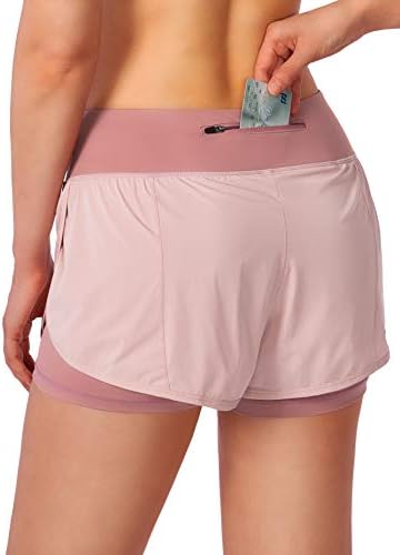 Žene 2 u 1 trčanja HIHG Spadeks Spandex Stordex Htcrats Gym Yoga vježbanje Atletski kratke hlače za žene sa džepovima sa patentnim zatvaračem