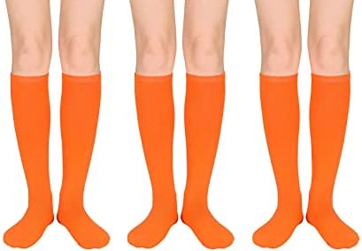 Century Star Knee High Čarape za žene Čarape 3 para Ženske atletičke trčanje casual tube čarape sa trostrukim prugama