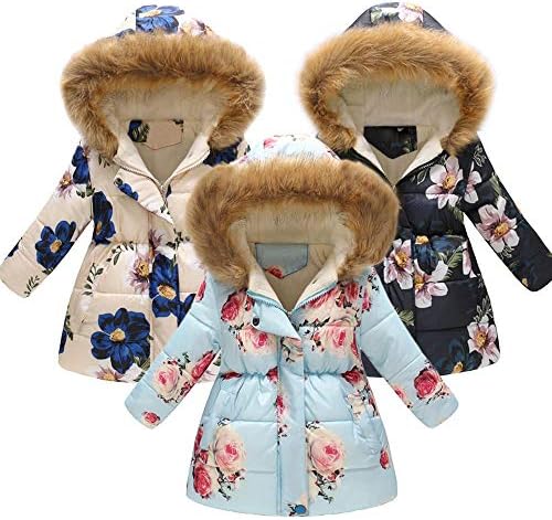 Dječja dječaka Dječja dječaka zimska jesen odjeća topla jakna 2-7 godina star djeca cvjetni debeli kaput s kapuljačom