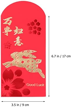 Koverte od 24 kom 2023 koverte sa srećnim novcem koverte godina Zečjeg kineskog Hong Bao Prolećnog festivala džep za novac za Novu godinu, venčanje, rođendan, decu