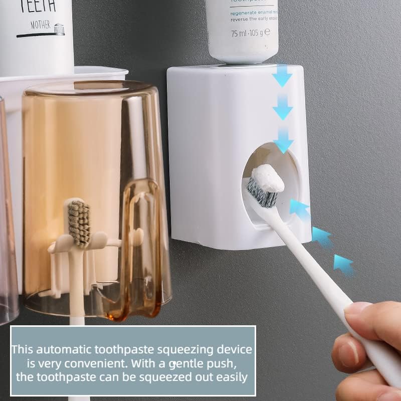 HJcoChome držači za zube za kupaonice, držač četkica za zube zid montiran sa dozatorom paste za zube, električnim