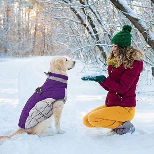 Oubob Dog Zimska jakna Ugodni reflektivni vodootporni papski kaput Vjetrootporna odjeća za kućne ljubimce, udobno hladno vrijeme, zatvarač sa zatvaračem za male srednje velike pse štene hodanje