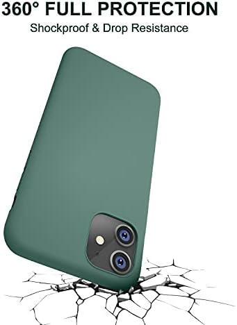 Dtto kompatibilan sa kućištem za iPhone 11, [romanska serija] potpuno pokriveni silikonski poklopac [poboljšana zaštita kamere i ekrana] sa jastukom Saćaste mreže za iPhone 11 6.1 2019, ponoćno zelena