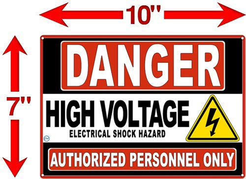 Opasnost Visoki napon - za unutarnju ili vanjsku upotrebu - Električna udara Opasnost - samo ovlašteno osoblje - 2 znaka Bijela i crvena - tvrda i izdržljiva plastika sa rupama - 10 x 7