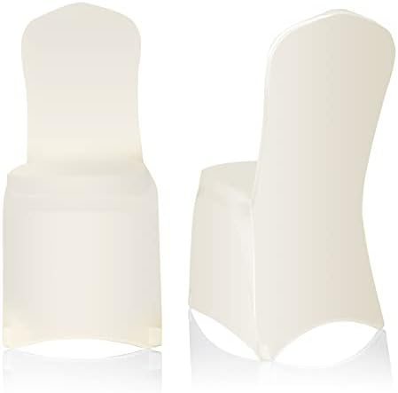 EMART 50pcs Slonovača Slonovače Pokriva Spandex stolica za pranje klizača za zabavne ukrase, trpezariju, banket, venčanje