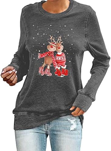 Ženske zapadne ružne božićne majice Smiješne grafičke majice Božićno stablo za odmor snjegovića casual