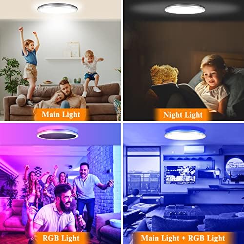 RGB Flush Mount plafonska lampa Zatamnjena sa daljinskim upravljačem, 24W 2520lm plafonska lampa