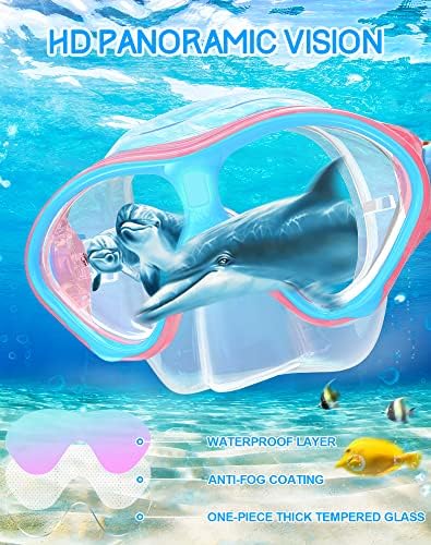 Gintenco Kids Snorkel set, ronilačka maska ​​za djecu kao uniseks dječje naočale za plivanje, anti-maška